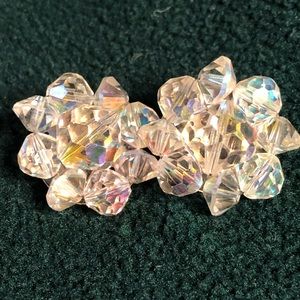 Vintage Austrian Crystal Clip on Earrings